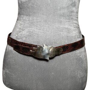 Barry Kieselstein Sterling Horse Buckle with Snake Belt